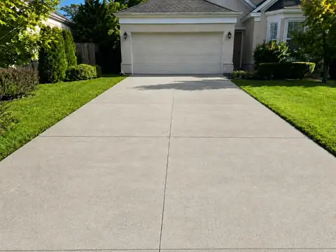 Driveway after pressure washing