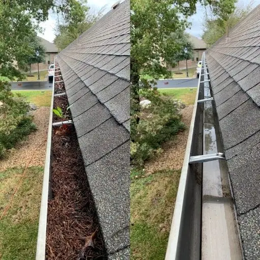 Cleaned roof gutter on a Melbourne home